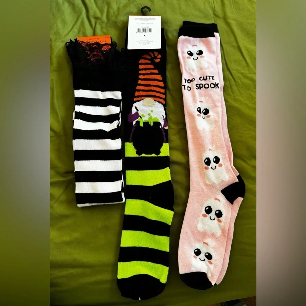 Halloween Novelty Knee Length Socks - 3 Pair